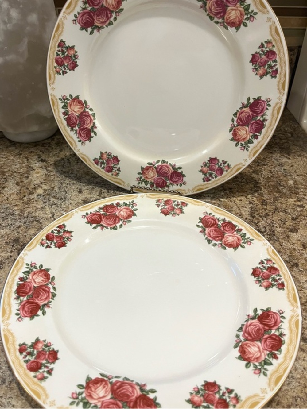 Faberware Sydney Rose Floral 10.5” Dinner Plates - Fine China Rose Patterned